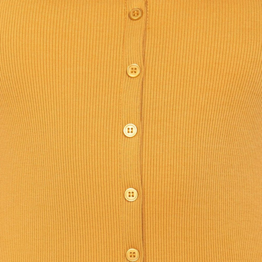 Women's Ocher Fron Button Slit Rib Cami Midi Dress For Valentine Size-S NWT - Picture 4 of 4
